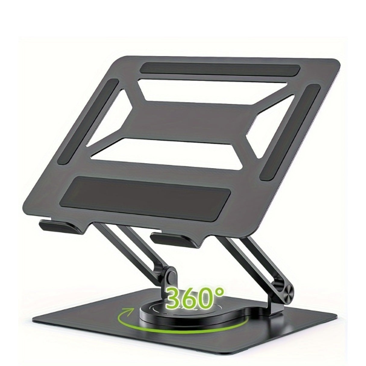 Laptop Stand, Adjustable Ergonomic Foldable Computer Stand with 360° Swivel Base, Compatible with All MacBook Pro/Air and Laptops up to 17 Inches