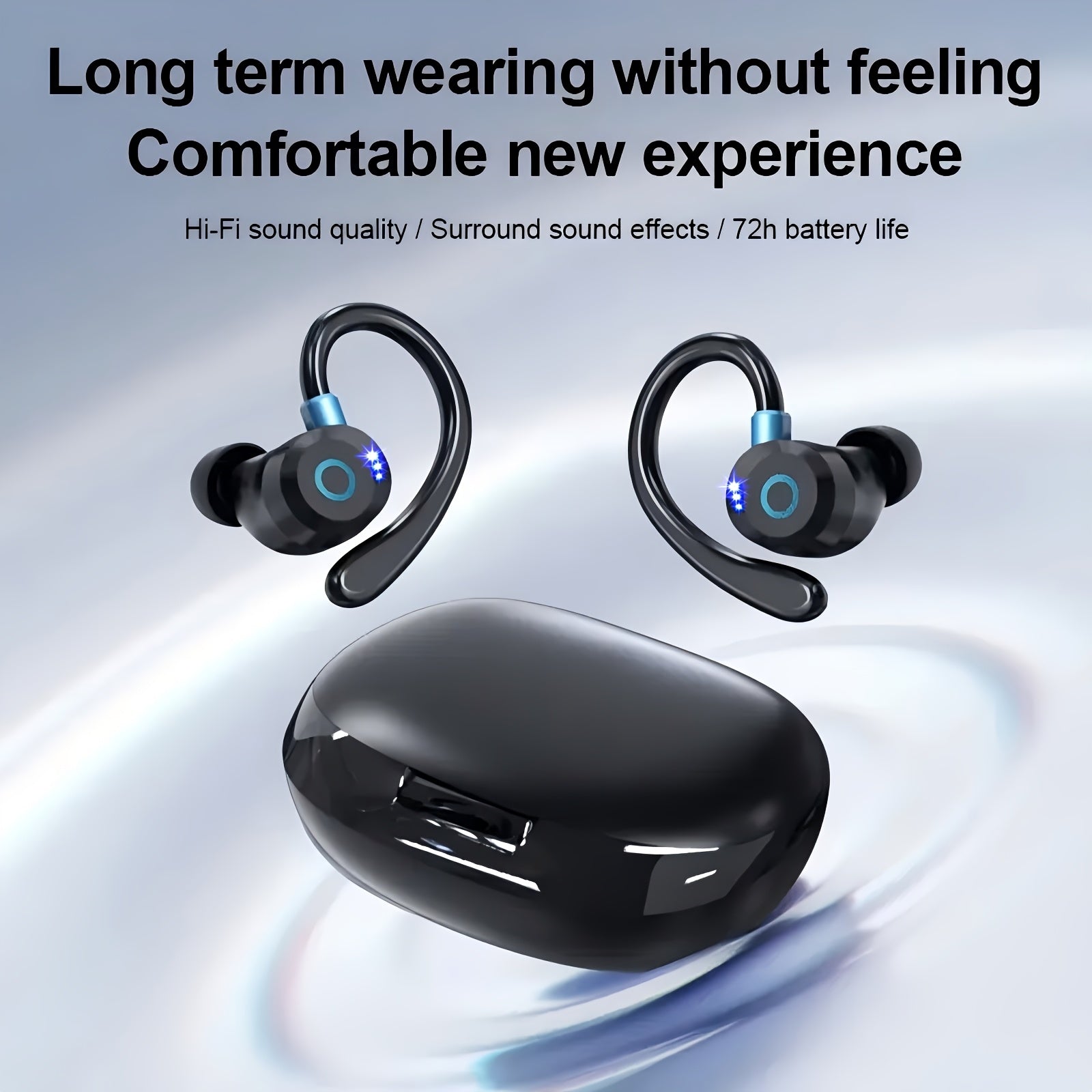 2026 New Wireless Earbuds Hi-Fi Stereo In-Ear Headphones Long Battery Life LED Digital Display Touch Control Noise Canceling Fast USB Charging Sport Gaming Headset Lightweight Fashion Earphones for Commute And Gamers