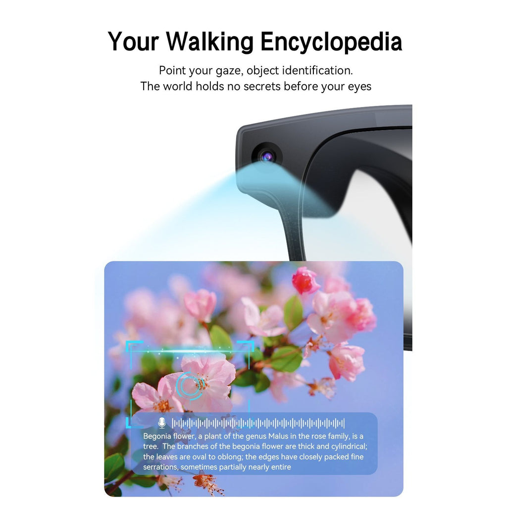2026 AI Smart Glasses Camera 8MP HD Video Recording Glasses with Audio, Real-Time Translation, Bluetooth Call & Music, AI Object Recognition, Touch Control, Wearable Camera Glasses for Men Women Travel Outdoor