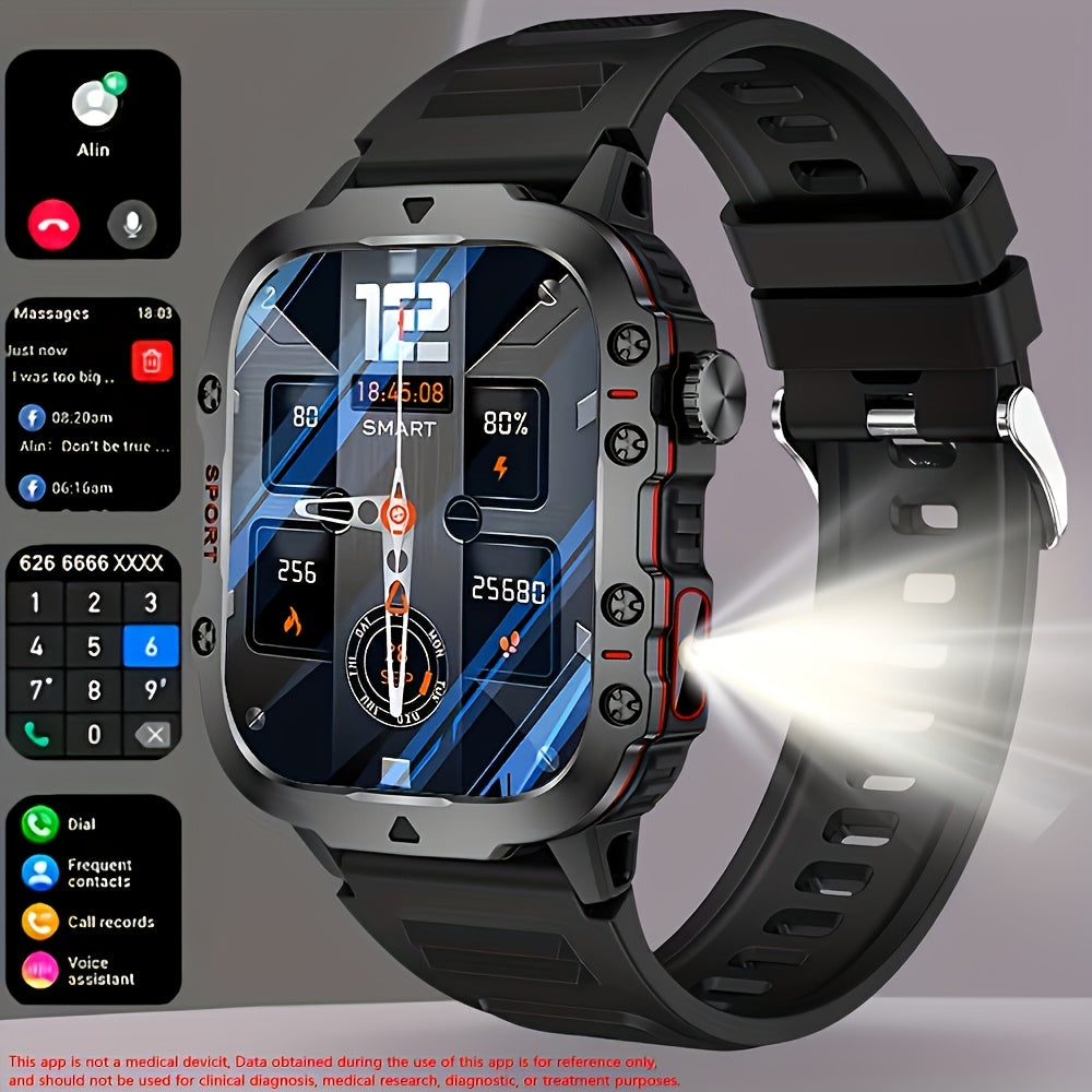Large-Screen Smartwatch Compatible for iPhone & Android, Wireless Smartwatch with Wireless Calling/SMS, Fitness Tracker, Remote Camera Control, USB Rechargeable Smartwatch Suitable for Men & Women, Clear Display, Modern Design for Travel Gift