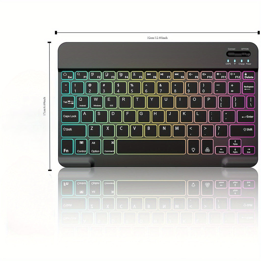 10-Inch Wireless RGB Backlit Gaming Keyboard and Mouse Set, Portable Keyboard Mouse and Mouse Pad Combo for PC iOS Android Tablets and Computers