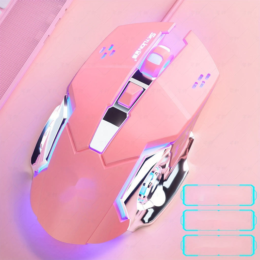 Retro Punk Keyboard & Mouse Set 6D Macro Mouse 104 Keys Mechanical Feeling Silent Keyboard USB Wired