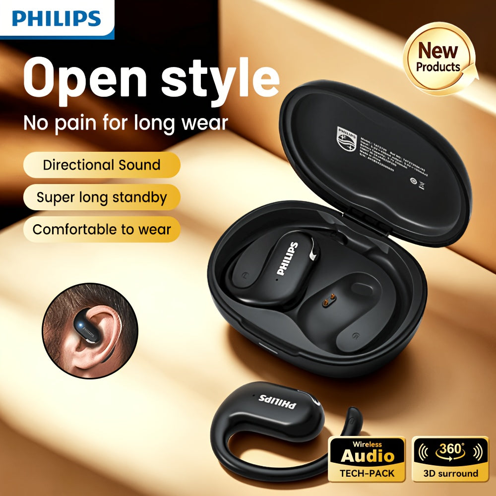 Philips Wireless 5.3 Headset Wireless Ear Hook Non In-Ear Headphones Open Air Earbuds 2024 New TAT2739, Ultimate Tech Gift for Birthday Christmas Halloween Easter New Year