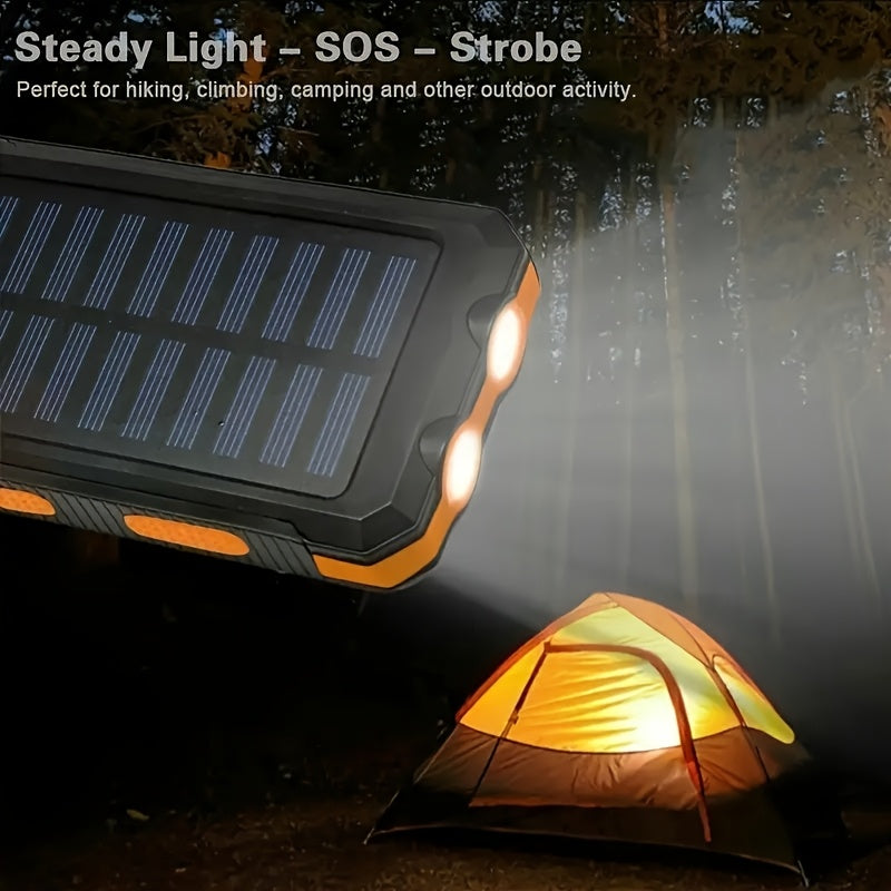 Power-Bank-Solar-Charger 38800mAh USB C & QC3.0 Fast Charging, Dual USB Port, Portable Power Bank with LED Flashlight for All Cell Phones & Electronic Devices, Outdoor Camping Travel