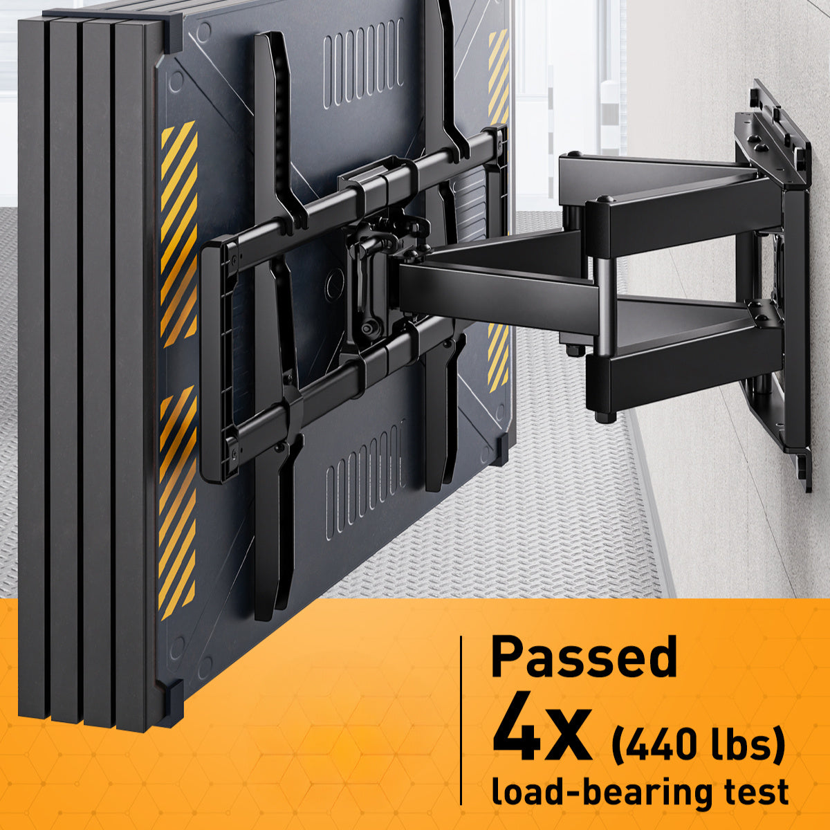 Full Motion TV Wall Mount Holds 132 Lbs, Fits 40-86" TV, Full Motion TV Wall Mount, Pre-Assembled TV, Holds 110-132 Lbs, Pre-Assembled TV Mount, Tool-Free Tilt, Rotate, Extend, Up to VESA 600 X 400mm, 12"/ 16"/ 18"/ 24" Wood Studs