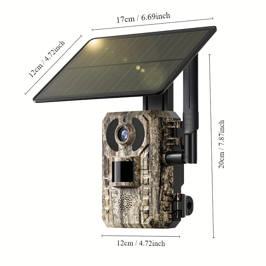 4G LTE Cellular Tracking Camera with 4K Live Viewing, Third-Generation Cellular Tracking Camera Featuring Real-Time Viewing, Solar-Powered Game Camera, Remote Phone Access And Playback, Motion Activation with a 0.2-Second Trigger Time, Night Vision