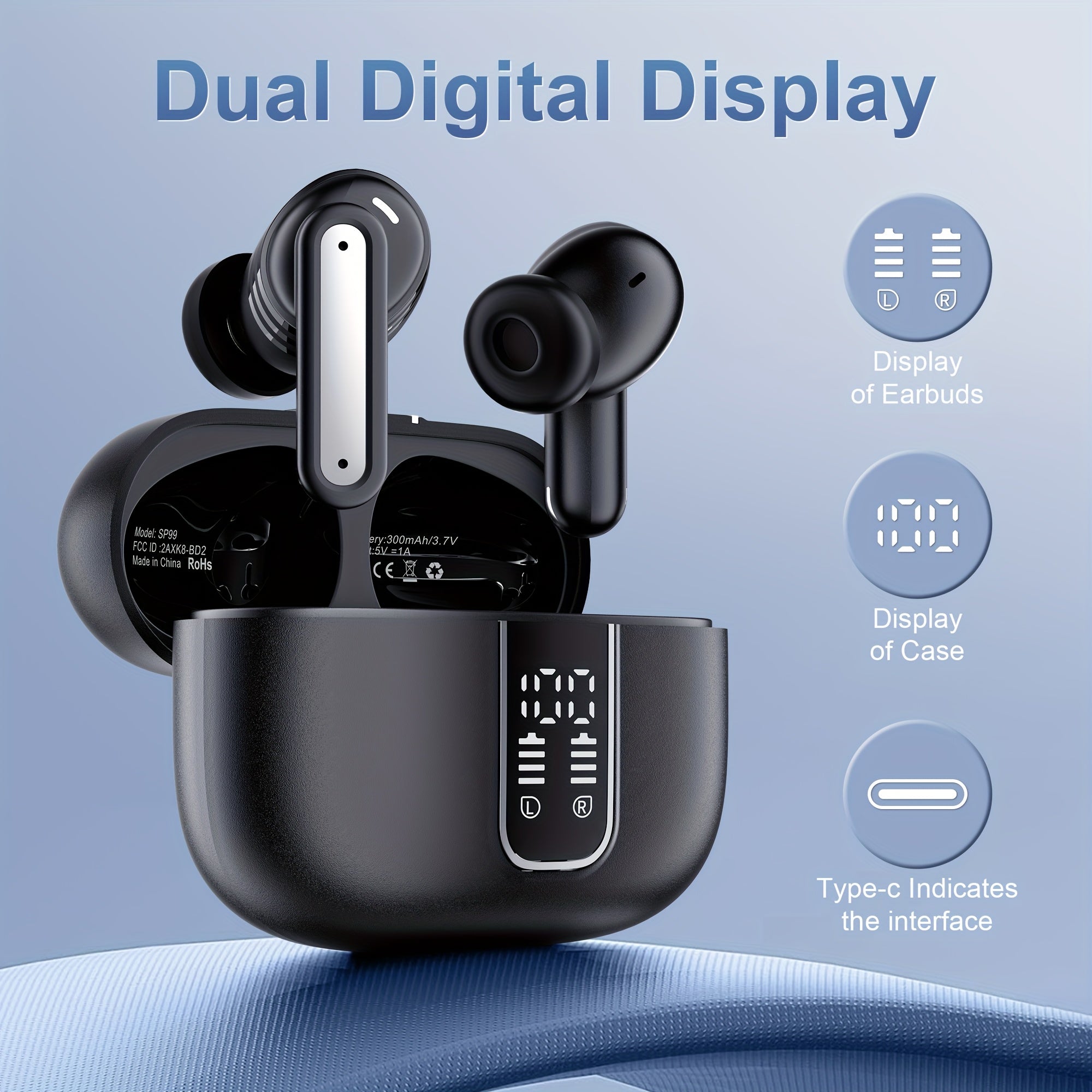 ANKRIYUL Wireless Stereo Earbuds, Sports Headphones Featuring ENC Noise Cancellation, Designed for Smartphones, Laptops, Tvs, Music, And Calls, Complete with a Charging Case.