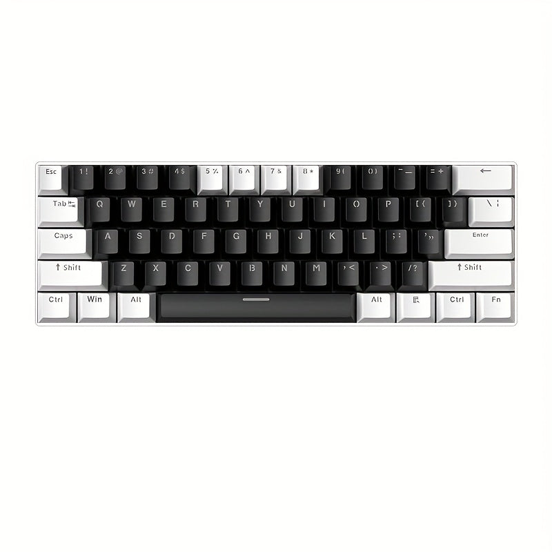 Hot Swappable Blue Switch Red Shaft 61-Key Mechanical Wired 60% Mechanical Gaming Keyboard, RGB Backlight Keyboard, Portable Mini Keyboard, Suitable for Windows Laptop, Cyan Axis