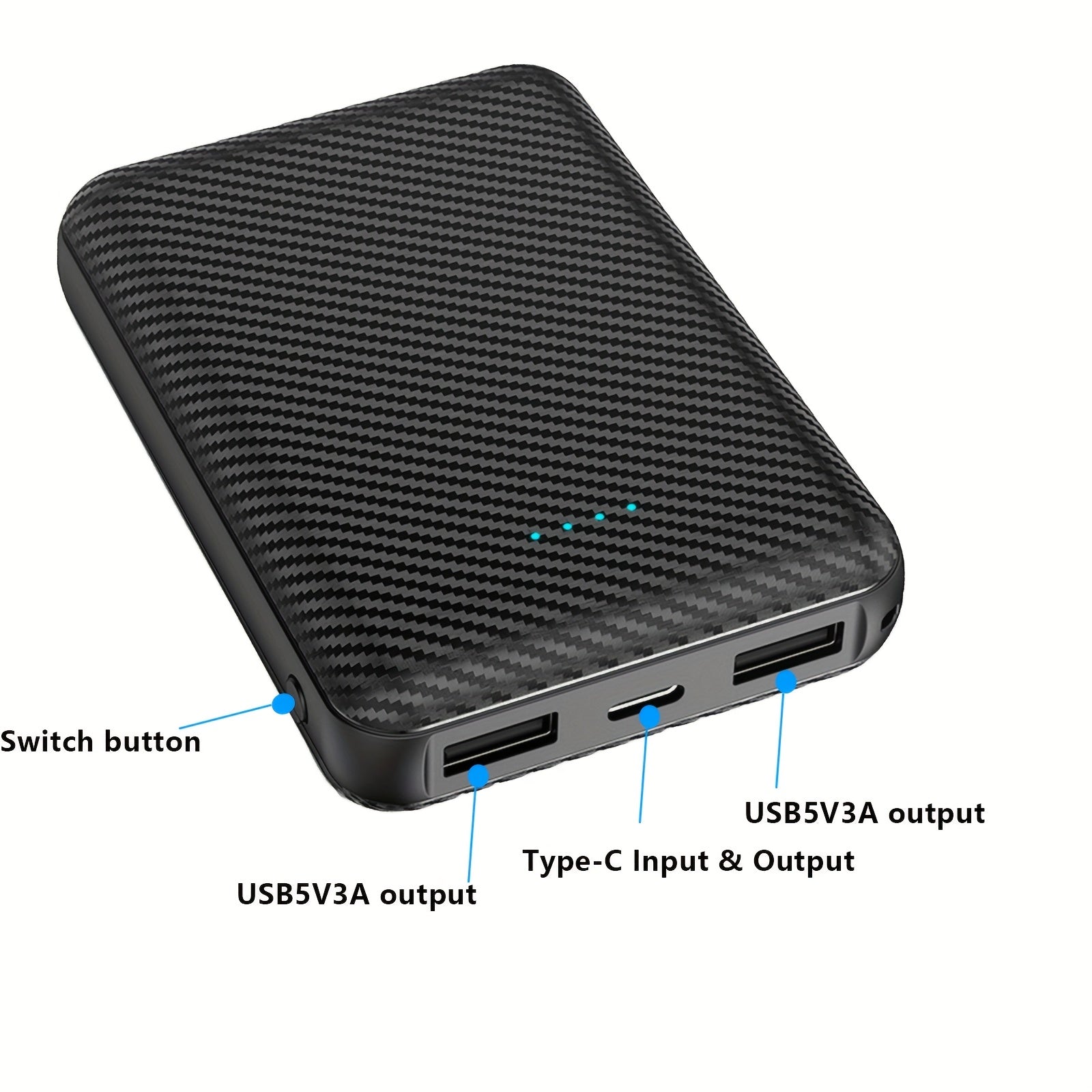 20000mAh Power Bank 5V 3A Fan Portable Charging Power Supply Phone External Battery for Fan Vest Jacket Cool Clothing