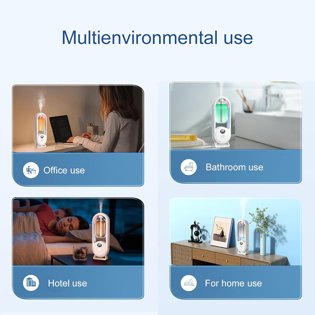 Sonic Technology Aromatherapy Humidifier with 7 Color LED Light - Quiet, USB Powered Mini Essential Oil Diffuser for Bedroom, Office, Cafe & Yoga And Bedroom Deodorization, Timer Setting, Humidifier, 5.07 Oz, SAP