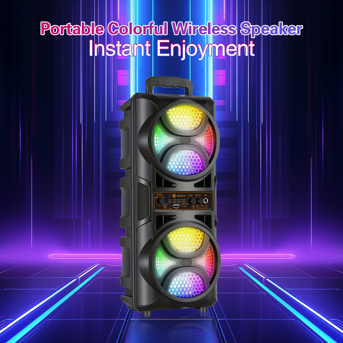 8000W Portable Speaker with Subwoofer, Karaoke Speaker, High-Power Wireless Audio System, Includes Microphone and Data Cable, Clear Sound Quality, Supports TF Card/USB/AUX/TWS, Ideal for Camping Karaoke, Indoor Dancing, Family Gatherings
