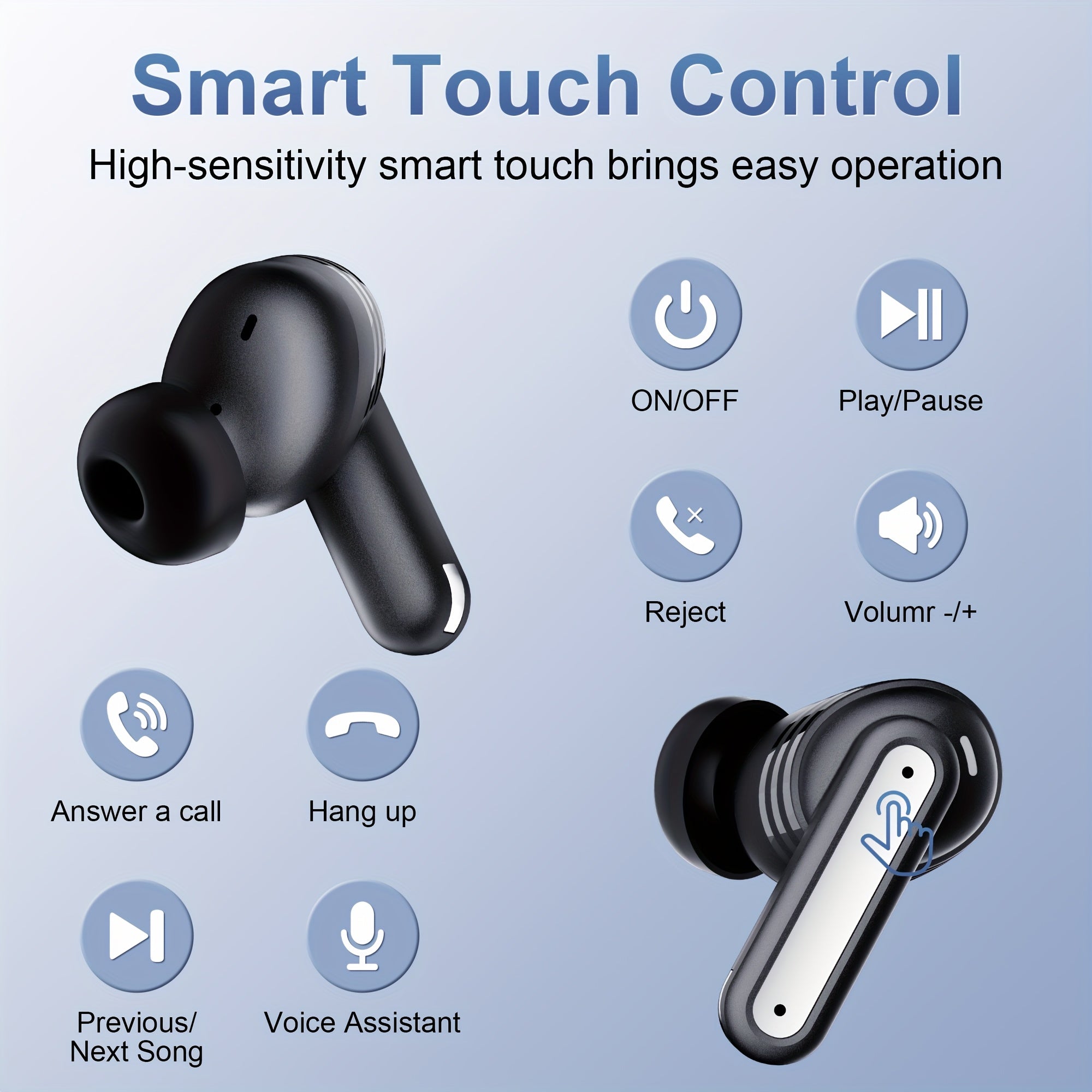 ANKRIYUL Wireless Stereo Earbuds, Sports Headphones Featuring ENC Noise Cancellation, Designed for Smartphones, Laptops, Tvs, Music, And Calls, Complete with a Charging Case.
