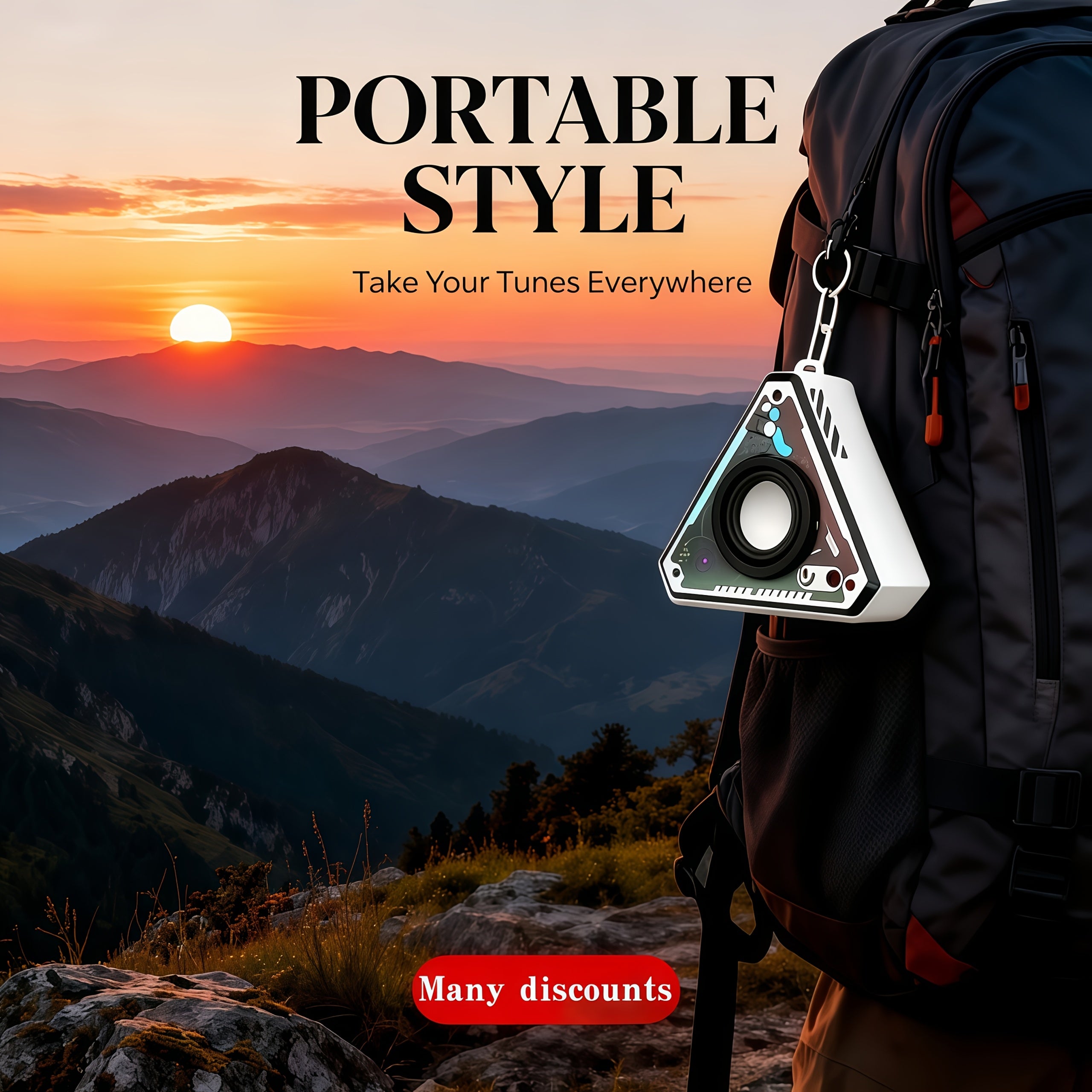 [Portable Outdoor Speaker] 1/2/3pcs 2026 All New Multiple Styles Cinema Subwoofer Outdoor Rechargeable Wireless Speakers, Triangular Shape Audio System, Portable Radio Speaker, Wireless Small Stereo Wireless Speaker With HD Sound, Portable Outdoor Loud St
