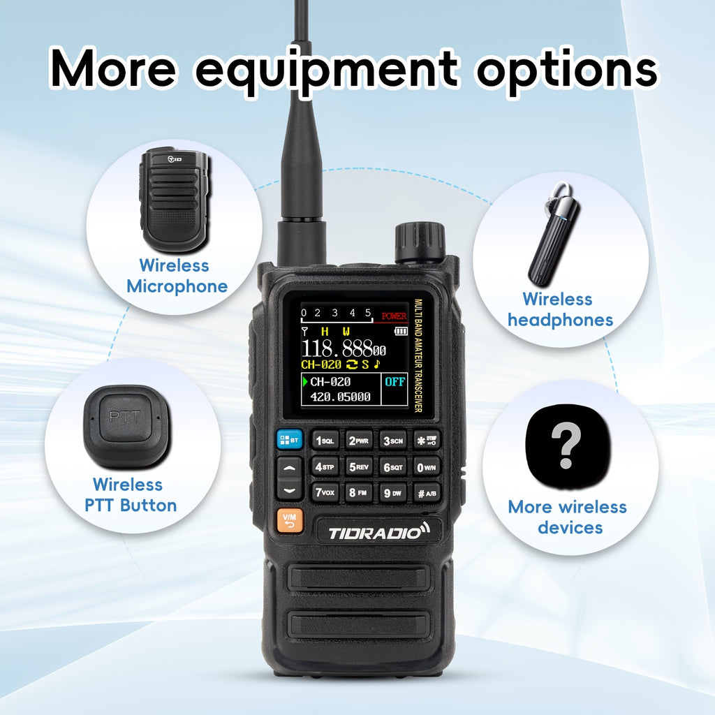 [Camping Emergency] Tidradio H3 Plus | Ham Radio Multi-Band Two-Way Radios With Am/ Fm & Wireless Headset Compatibility | 5000Km Long Range Walkie Talkies For Camping & Emergency