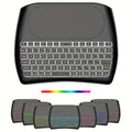 BT And 2.4G Dual Mode Wireless Mini Keyboard with Large Touchpad, Rechargeable Battery And 7-Color Backlight, Handheld Small Keyboard Remote Control with 2.4G USB Dongle, Plug And Play