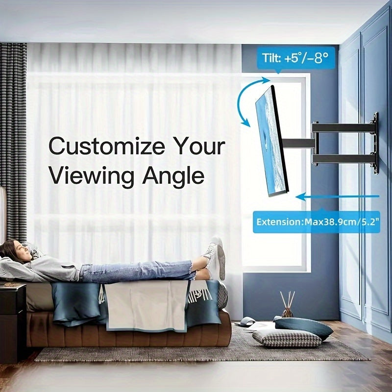 LOVFEN Full Motion Articulating TV Wall Mount, with Swivel And Tilt, for 22" to 55" TVs And Flat Panels Up to 80 Lbs, VESA Compatible, Black