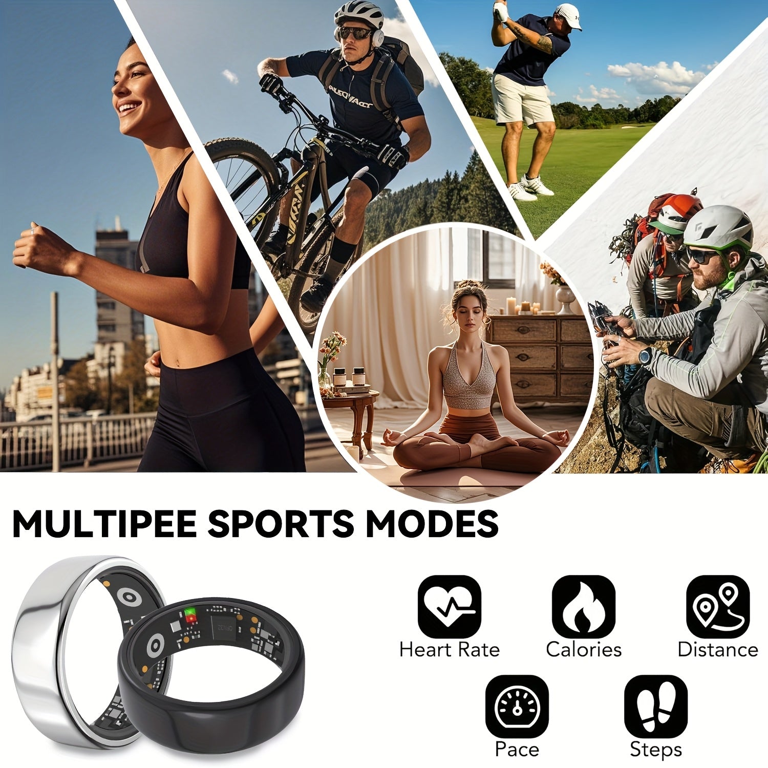 [Holiday Gifts] Smart Ring Health Tracker With Charging Compartment, Step Count Calorie Sleep Monitoring, Suitable For iPhone And Android Devices, Holiday Gifts For Family/Friends/Colleagues, Long Battery Life, Pedometer, Calorie Monitor, Modern Minimalis