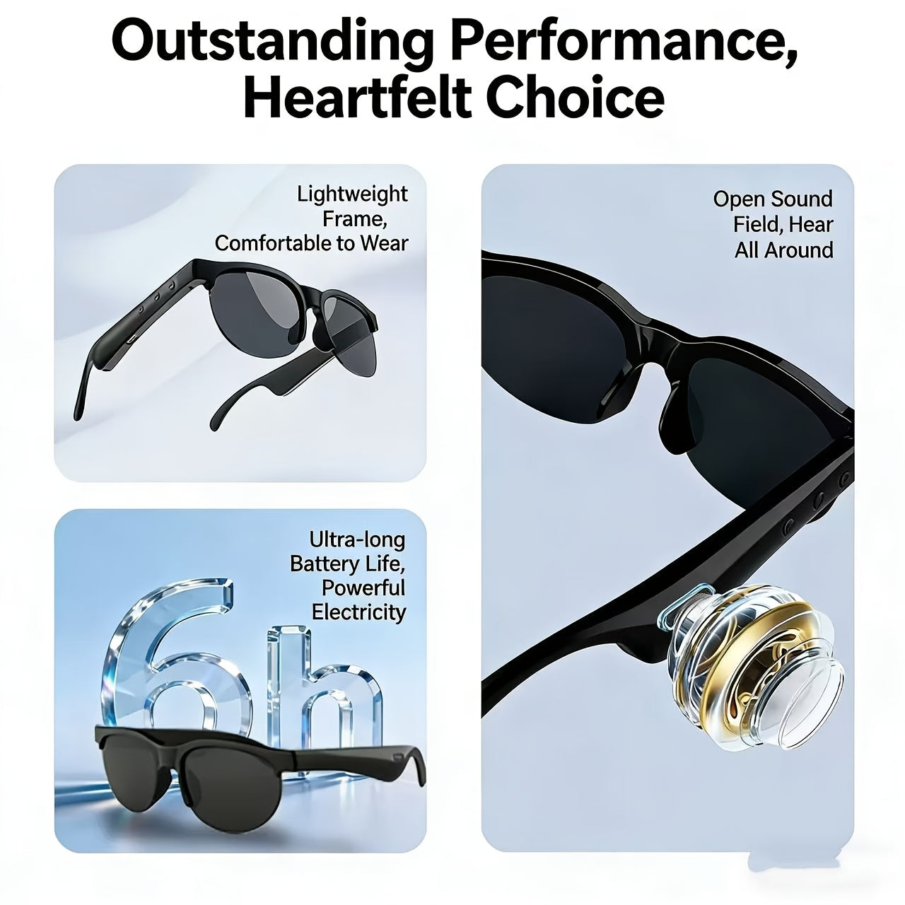 2026 New AI Smart Glasses with Multifunctional Black Technology Conference Simultaneous Real-Time Translator for Calling, Listening to Music, Wireless Wireless Earphones, Photosensitive Color Changing Glasses, Father'S Day, Easter, Birthday Gifts