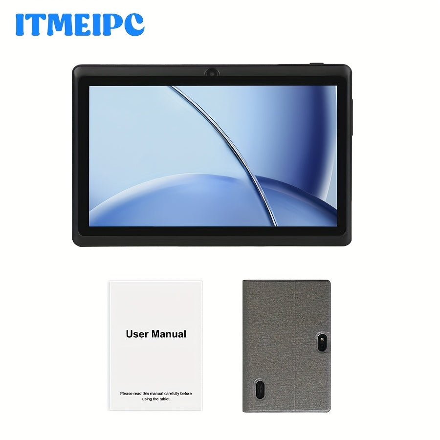 ITMEIPC 7-Inch Android 14 Tablet - 4GB (2+2 Expandable) RAM, 32GB Storage, Cortex-A53 Quad-Core Processor, 3500Mah Battery, Wifi 6, Dual Cameras, IPS Display, 1024X600 Resolution, 7-Inch Tablet for Android, Tablet, Pad