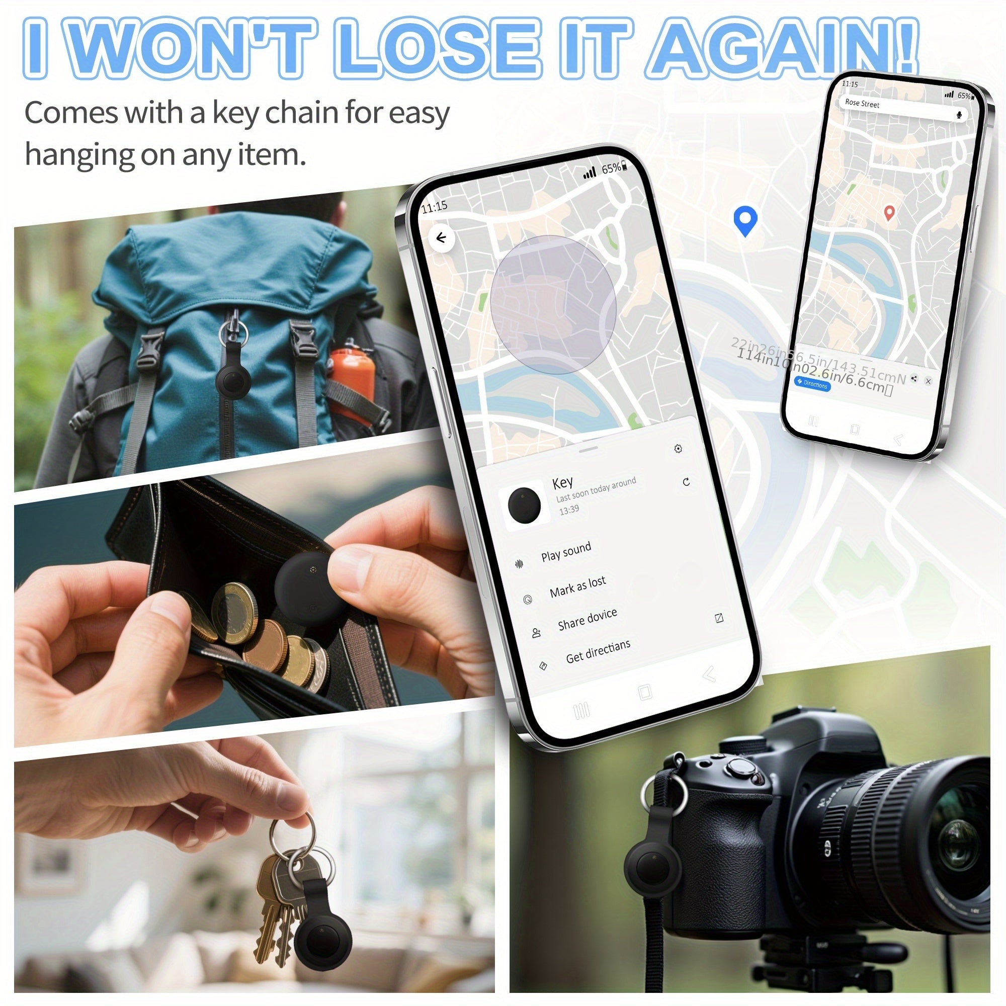 4 Pack Android Air Tracker, for Android Phones Item Locator Google Certified Key Finder/Luggage Tracker/Item Locator Compatible with Google Find My Device App(Find Hub),, (Not for IOS)