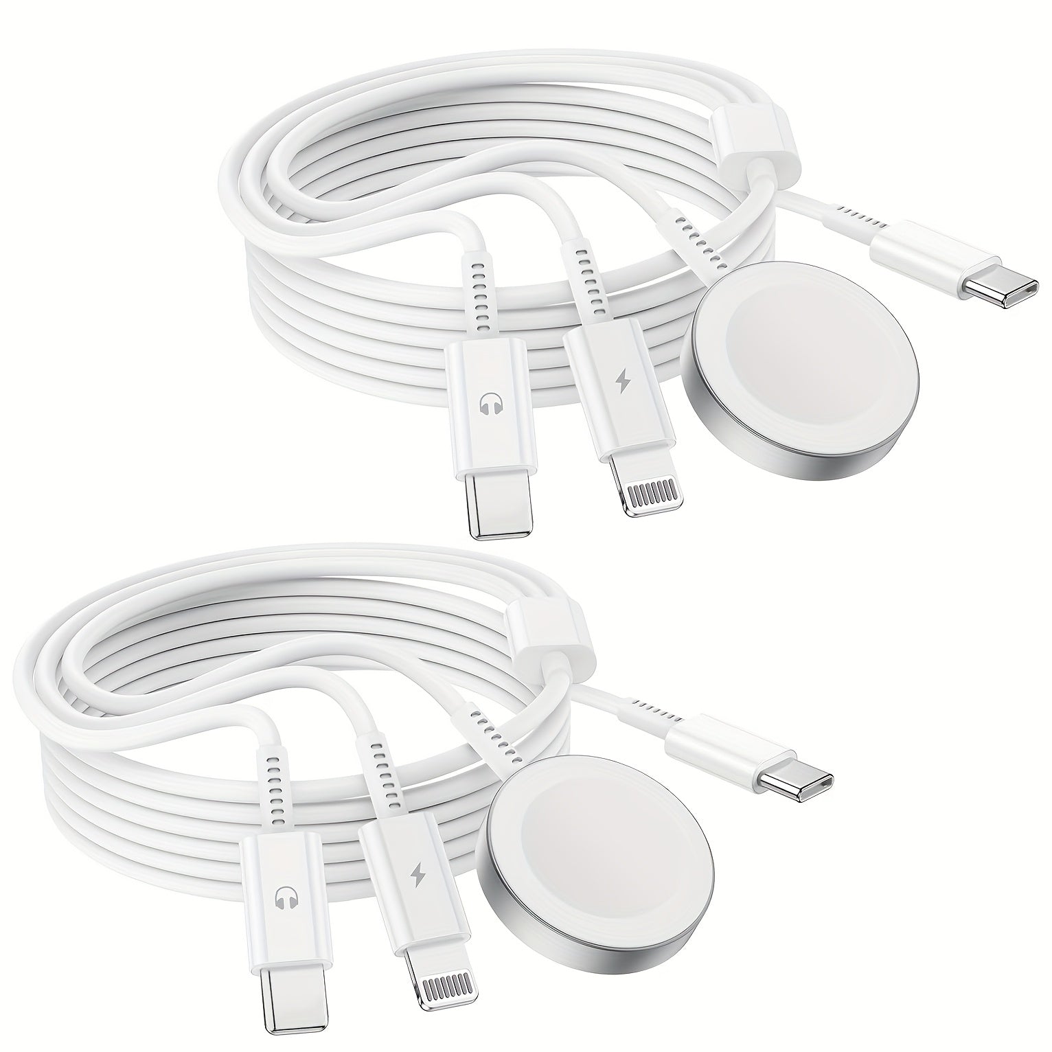 3-In-1 (White/6Ft/1.8M) Charger for Apple Watch, for Iphone Watch Charger, USB C Multi Charging Cable for Various Devices, Travel Charger for Iwatch 9/8/7/6/5/4/3/2/1/Ultra2/Se, Compatible with for Iphone 15/14/13