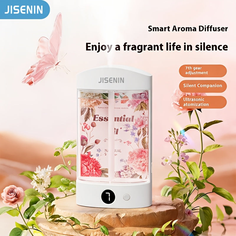 2-in-1 Portable Mini Aromatherapy Machine & Humidifier, 7-level Timing Spray with Silent Operation, LED Digital Display, Long-lasting Battery Life with USB Charging, Automatic Shut-off, Equipped with 1|3|6 Bottles Of Essential Oils In Different
