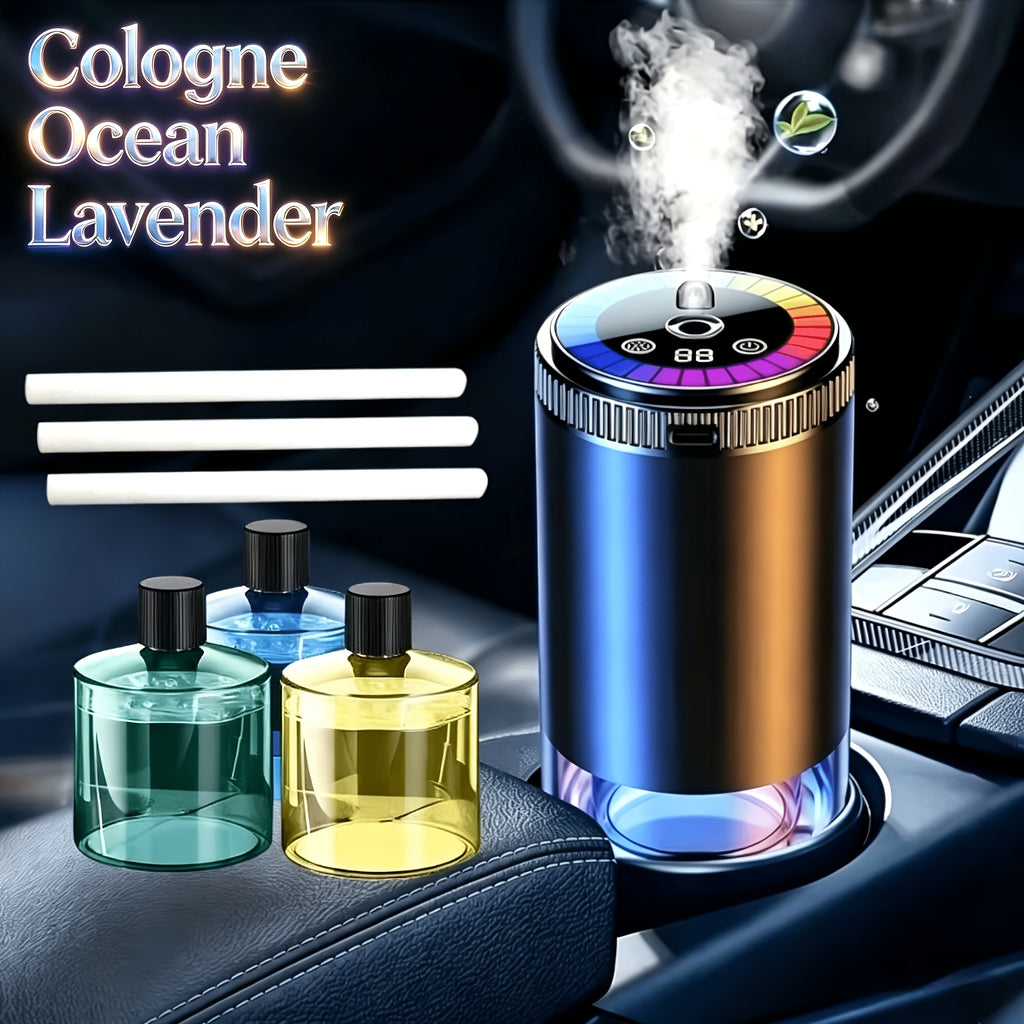 [Car Additions] Smart Car Aromatherapy Diffuser, Dynamic Light Show And Starry Sky Top Mode, Natural French Scented Essential Oil/Perfume, Adjustable Fragrance Concentration, Essential Oil Diffuser, Long-Lasting Freshness, Cologne Scent