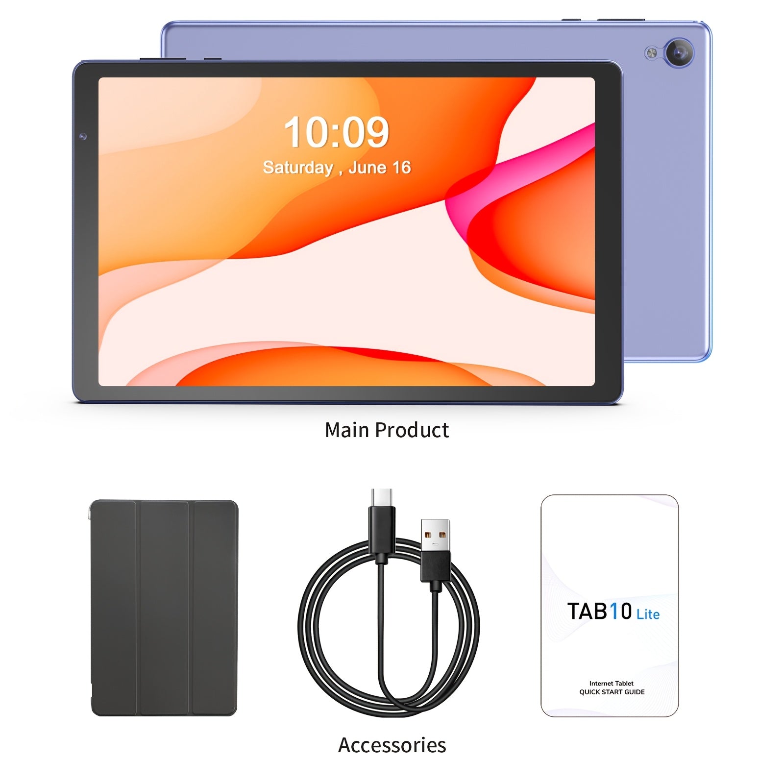 [Android 14 Tablet] Pritom 10.1 Inch Android 14 Tablet, 4GB DDR (2GB+2GBExpansion)RAM, 32GB ROM, 6000mAh, Quad Core Processor, 10 Inch Tablet, Android Tablet High-Definition IPS Screen, Camera, Wi Fi, Google, PC, Pad Tablet
