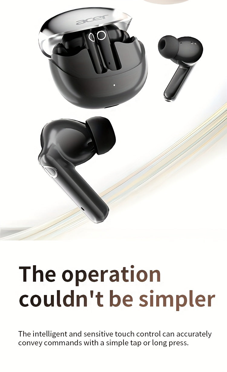 Acer In-Ear Headphones - Wireless TWS, Stereo Sound Effect, Super Long Standby, Chip V5. 4, Rapid Shipping, Multi-Device Compatible with Phone, Pad, Laptop, Ideal for Study, Business, Gym, Running, Perfect Christmas, Gift Present, Wireless Headphones, Bus