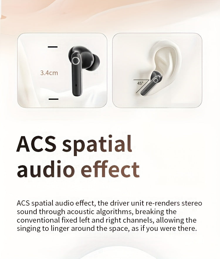 Acer In-Ear Headphones - Wireless TWS, Stereo Sound Effect, Super Long Standby, Chip V5. 4, Rapid Shipping, Multi-Device Compatible with Phone, Pad, Laptop, Ideal for Study, Business, Gym, Running, Perfect Christmas, Gift Present, Wireless Headphones, Bus