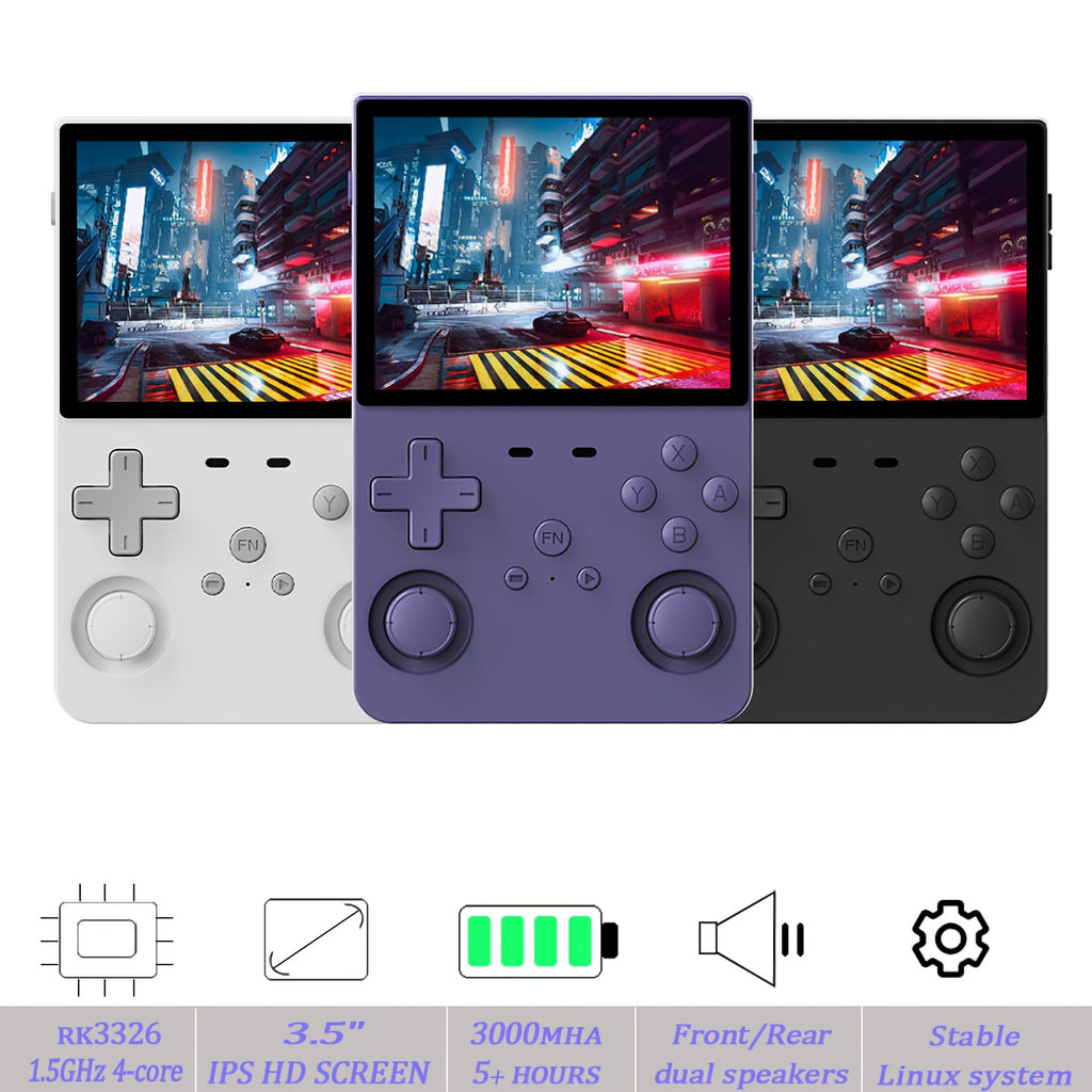 L35 Handheld Game Console - New Linux Open Source Gaming System - Supports Multiple Setups, Classic Emulators, 3.5 Inch IPS HD Display, Ultra-Long Battery Life, Perfect Holiday Gift (64G/128G)