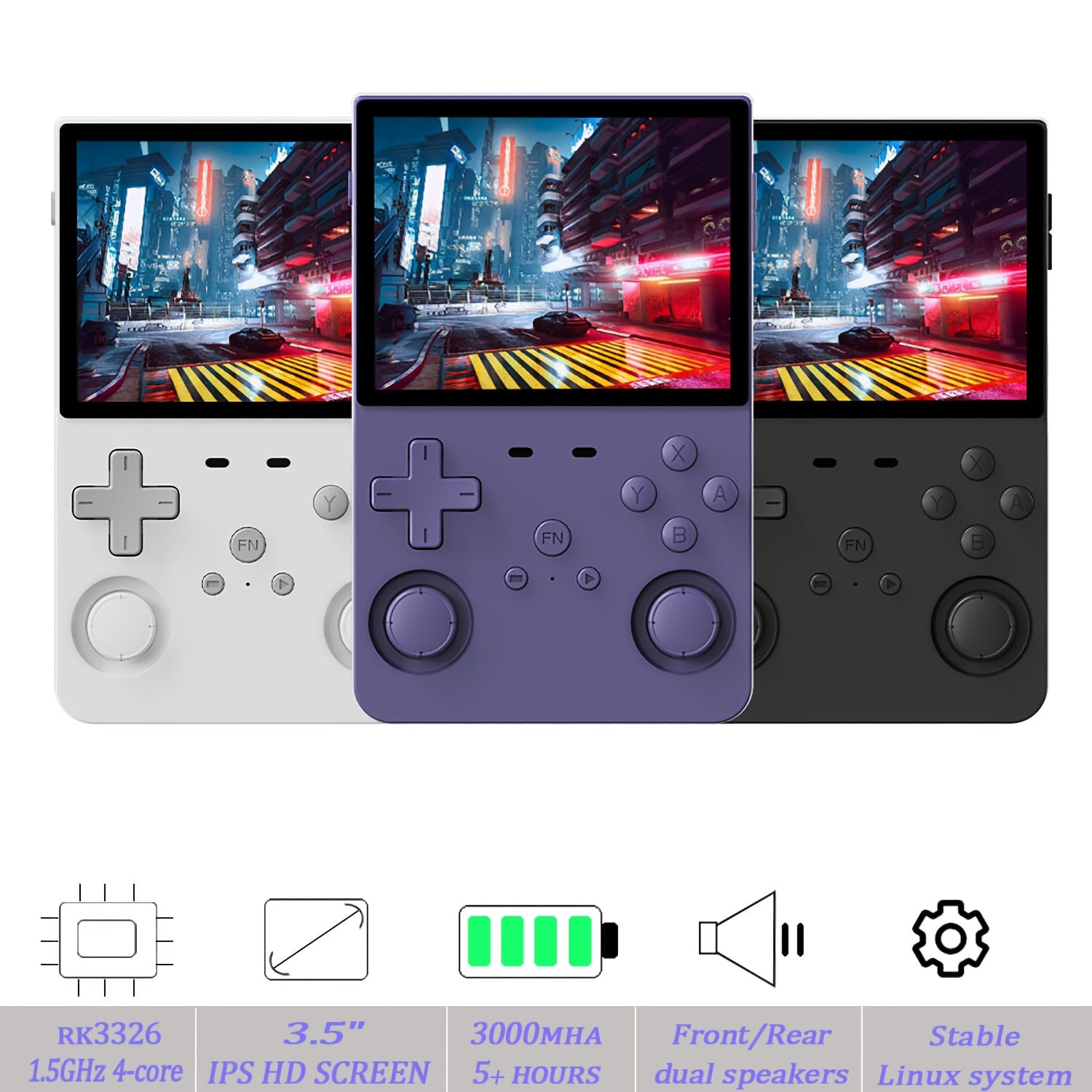 L35 Handheld Game Console - New Linux Open Source Gaming System - Supports Multiple Setups, Classic Emulators, 3.5 Inch IPS HD Display, Ultra-Long Battery Life, Perfect Holiday Gift (64G/128G)