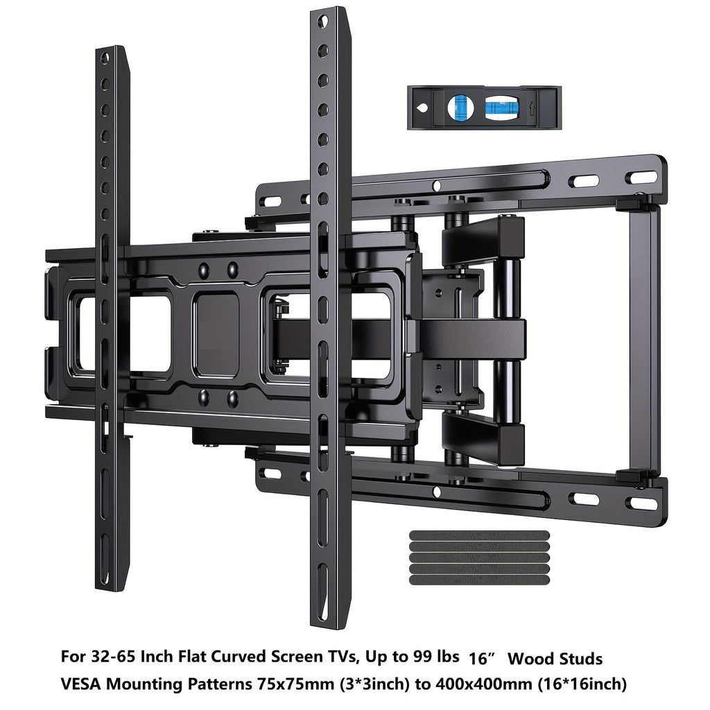 Full Motion Tv Wall Mount | Articulating Arms, Swivel, Tilt, And Rotation For Most 37-75 Inch Oled, Lcd, Led Flat And Curved Tvs, Max Vesa 600X400Mm, Extends To 24-Inch Wood Studs, Supports Up To 132 Lbs
