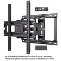 Full Motion Tv Wall Mount | Articulating Arms, Swivel, Tilt, And Rotation For Most 37-75 Inch Oled, Lcd, Led Flat And Curved Tvs, Max Vesa 600X400Mm, Extends To 24-Inch Wood Studs, Supports Up To 132 Lbs