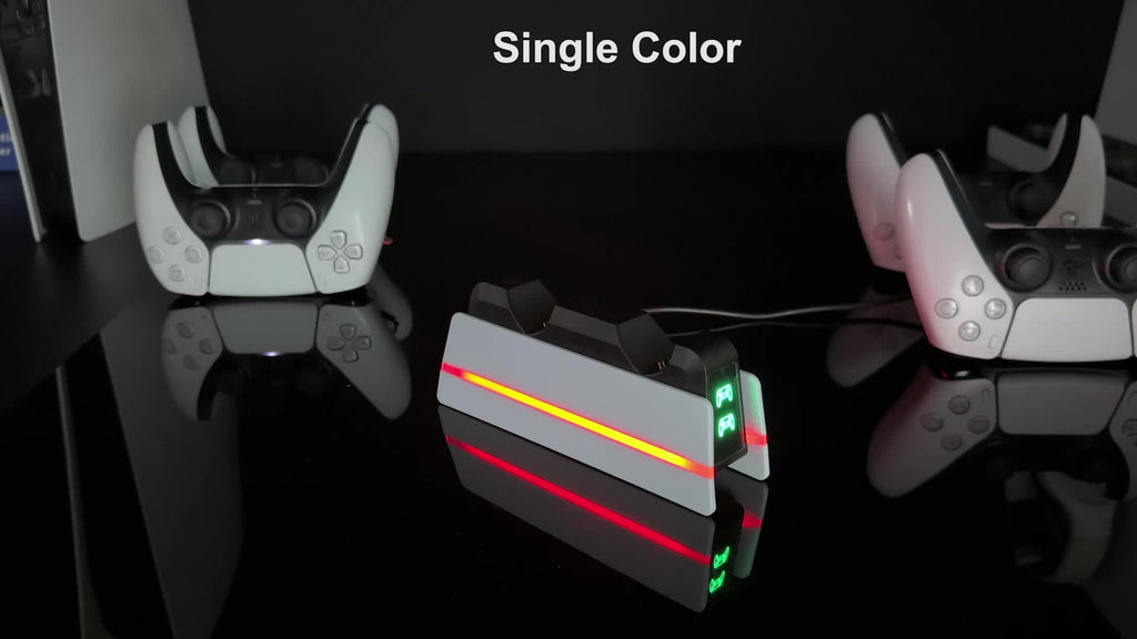 For PS5 Controller Charger Station - Charging Station for Playstation 5/Edge Controller with 9-Color LED Light, Fast Charging Dock And Holder Charger Stand for Ps5/Slim/Pro Remote Additions