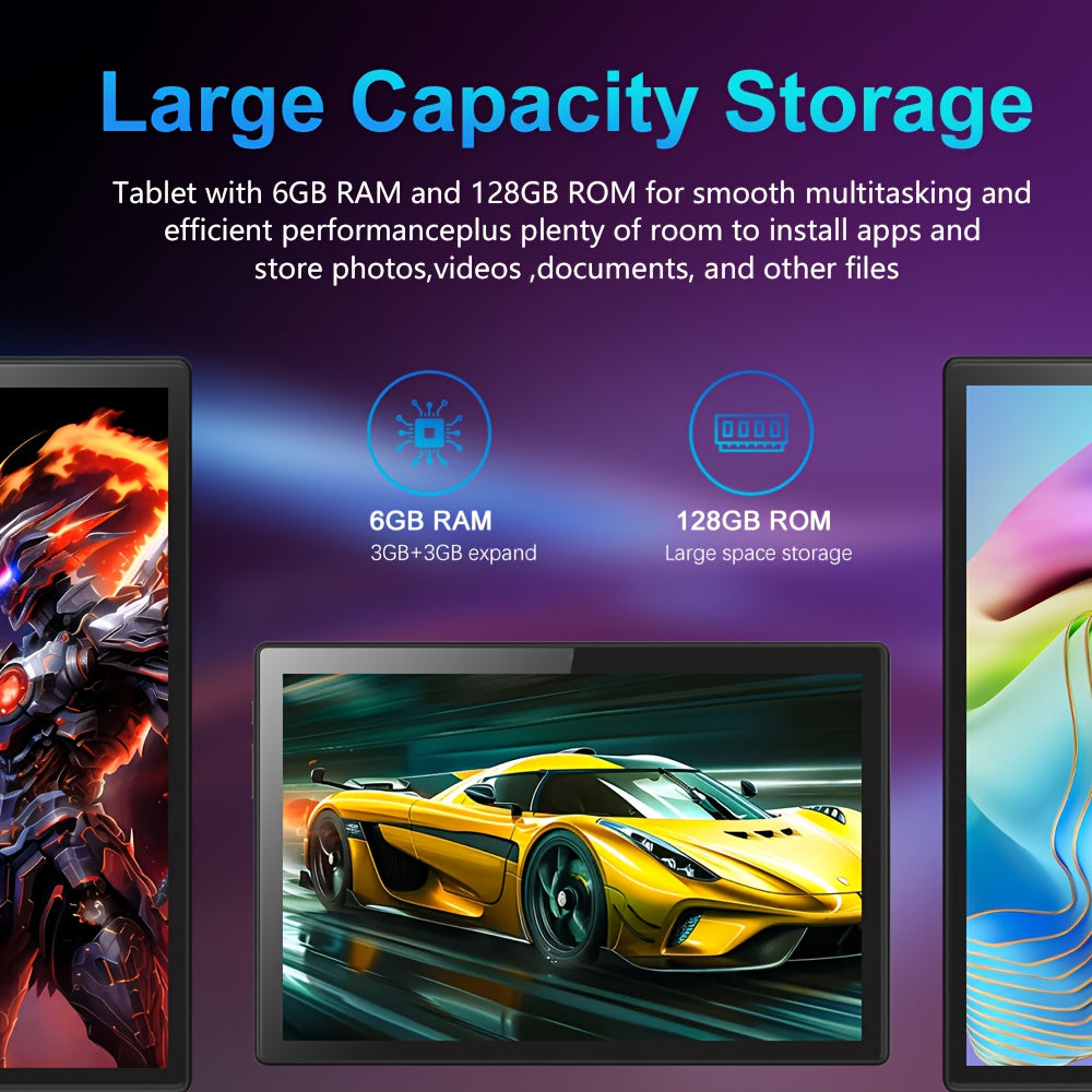[Ideal Gift] CR 2025 NEW Android Tablet, 10. 1-inch 1280x800 HD Touch Screen, ROM 128GB with Support 1TB TF Card Extension, MTK CPU, with Keyboard, Protective Case, Mouse, Stylus(No Electricity) As Gift, 5G/2. 4G Wi-Fi, 5+8MP Dual Camera, Type-C Port 2in