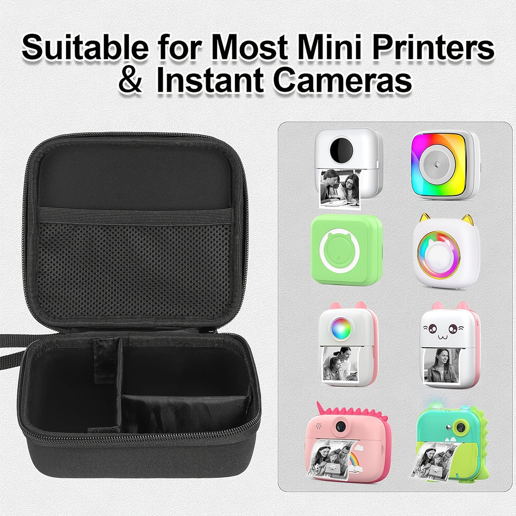 HuiJuKeJi Mini Sticker Printer Case, High-Capacity Hard Protective Box for X5 Printer, Portable Carrying Case Suitable for Thermal Inkless Photo Printer, Instant Camera, Label Marker