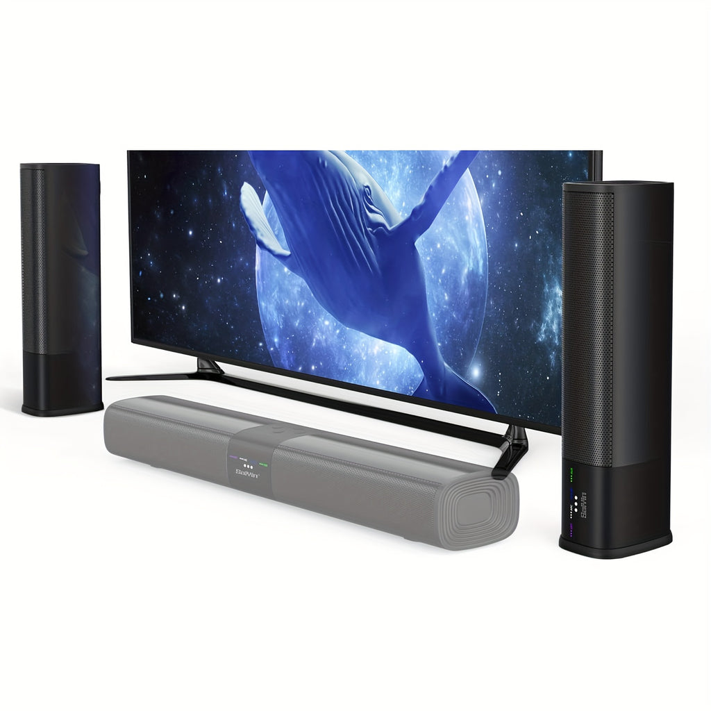Saiyin 2.1 Channel Sound with Subwoofer Compatible for TV, PC, Gaming, Surround Sound System, Wireless/Wireless/Optical/AUX, Wall-Mountable Sound System with, Plug & Play for Theater, DVD, Computer Audio