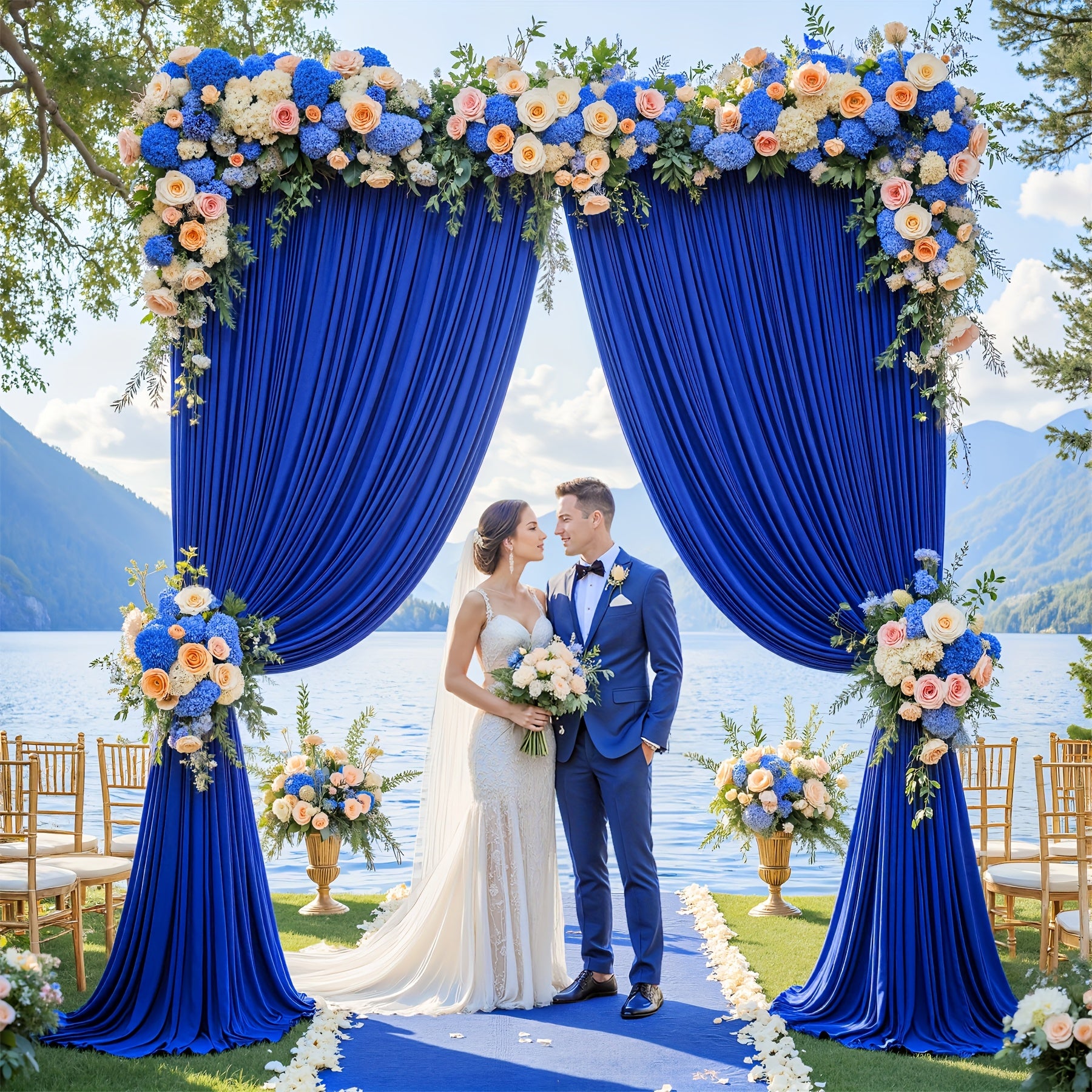 4pcs Of 5ft*10ft Elegant Polyester Spandex Photography Background Cloth, Banquet Decoration Curtains with Pole Bags, Soft And Smooth, Wear-resistant And Wrinkle-resistant, Suitable for Weddings, Birthdays, Banquets, Balls And Other Activities.