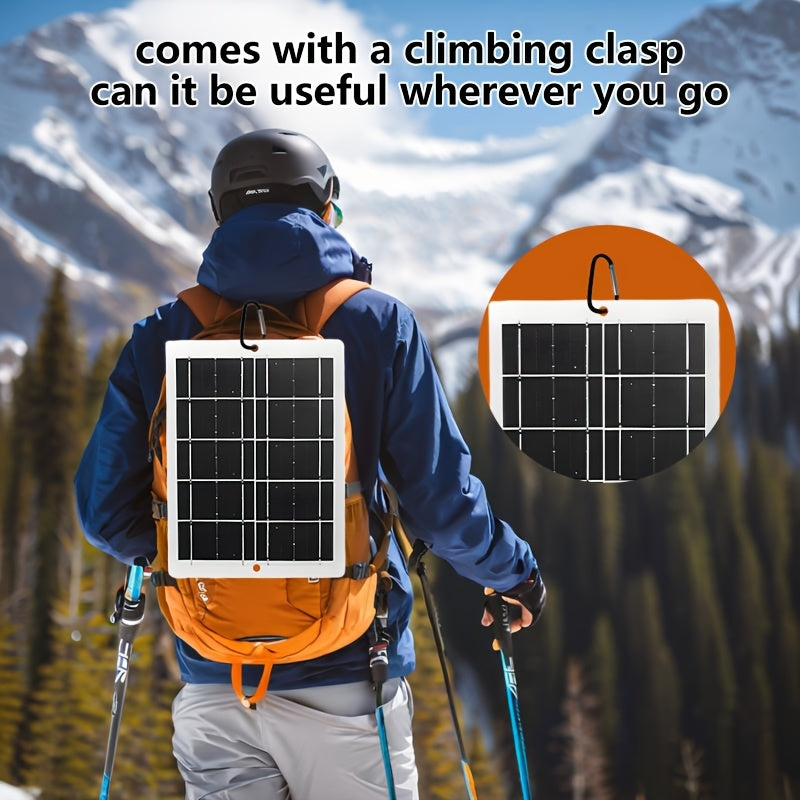 [Portable Solar Charging Panel] 1pc Portable Solar Charging Panel - 5V USB Power Regulator with 2.5A Output, Lightweight Compact Design for Outdoor Camping, Home Backup Power, Compatible with Phones, Power Banks, Flashlights, Fans, and Solar Phone Charger