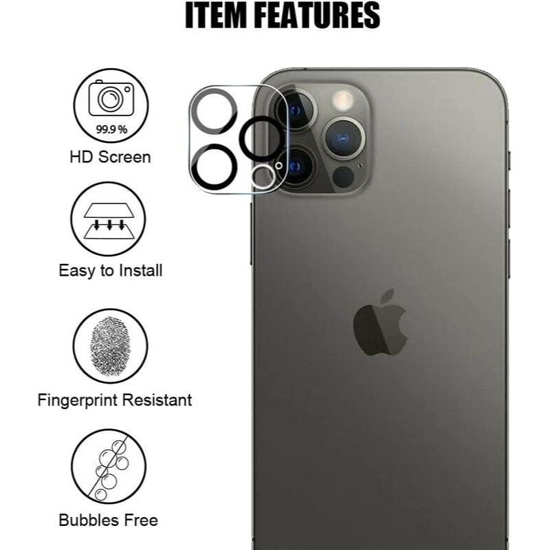8 Pcs/set Tempered Glass Screen Camera Lens Protector For iPhone 17 16 15 14 13 12 11 Pro Max with 4 Pcs Screen Protector & 4 Pcs Camera Lens Protector