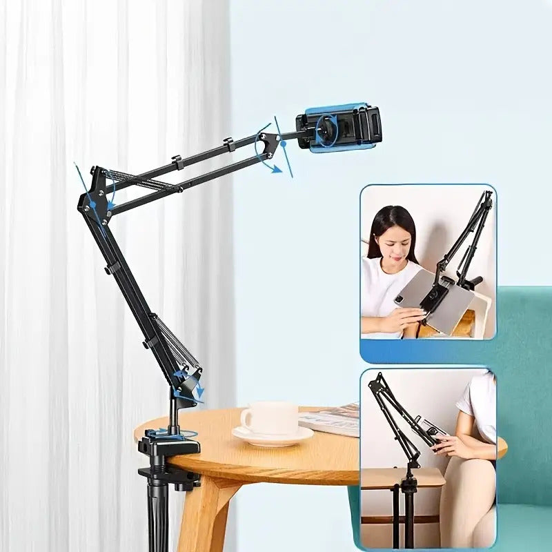 [Tablet & Phone Stand] Extended Desktop Stand, Long Arm Tablet Stand, Bedside Tabletop Stand, Suitable for Ipad, Smartphone Holder, Lazy Phone Holder, Bedside Stand, Mechanical Cantilever Stand