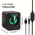 Computer Speaker USB Powered - 2.0 Mini Portable Subwoofer with RGB Lights Volume Control 3.5Mm Aux-In Hifi Stereo Sound Desk Audio System for Pcs Laptops Tablet Phone