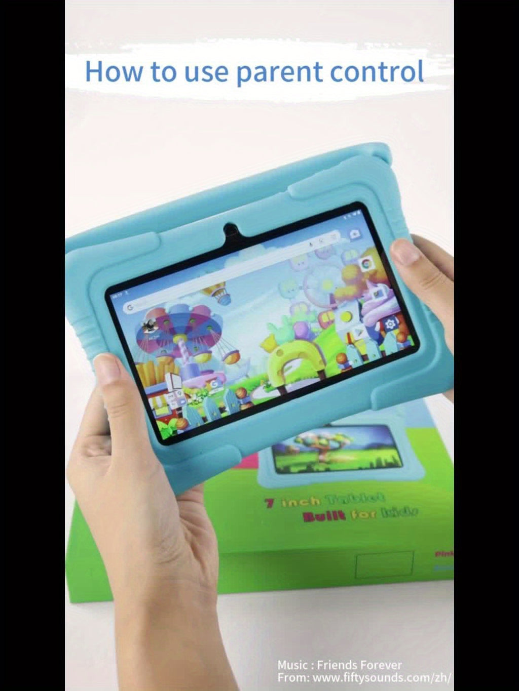 Veidoo, 7 Inch Kids Tablet, 2GB RAM 16GB ROM/2GB RAM+32GB ROM, Support 1TB ROM EXPAND, Security Eye Screen, Wifi, Dual Camera, Educational Games, Parental Control APP, Android Tablet, Tablet with Drop Proof Silicone Cover (Dark Blue), Tablet, Pad