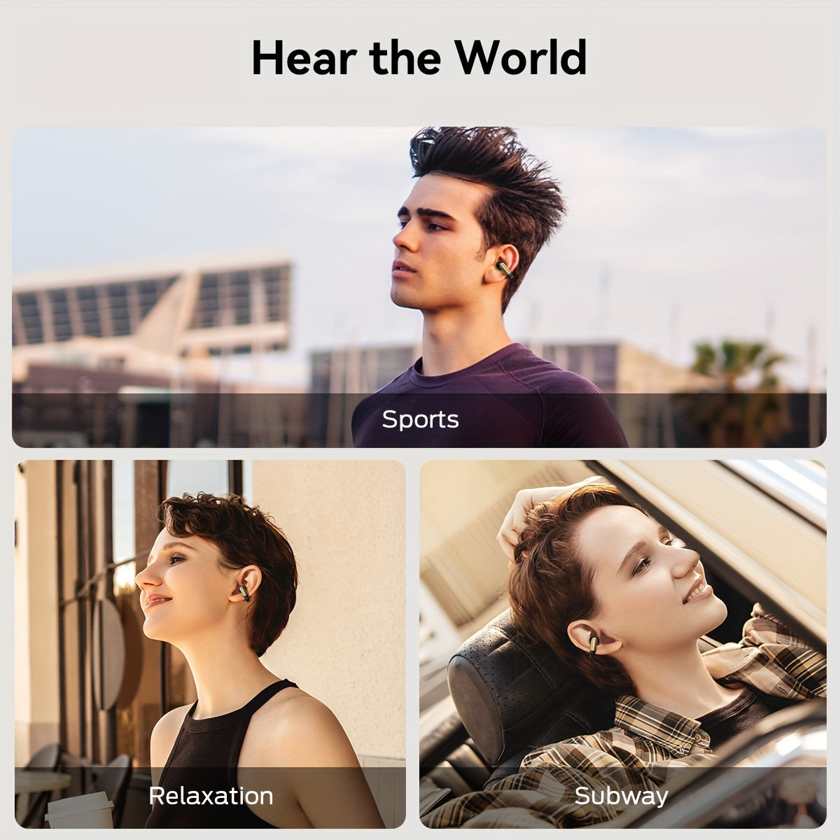 Monster Wireless Earbuds Open AC601, Comfort Clip-On Earbuds, Open Headphones with Environmental Noise Cancellation, Touch Control Wireless Headphones
