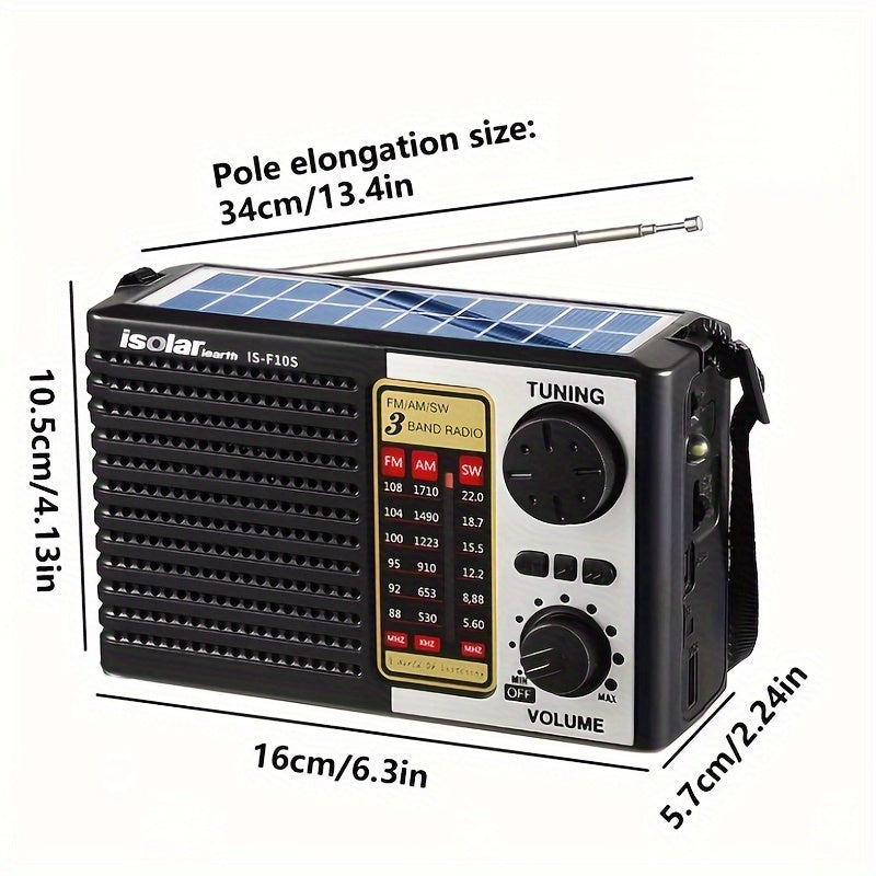 [Portable Outdoor Camping] FM/AM Rechargeable Solar Radio Speaker - Portable Audio And Video Radios with MP3 Player, Flashlight, Adjustable Volume for Outdoor Activities, Emergency, And Camping
