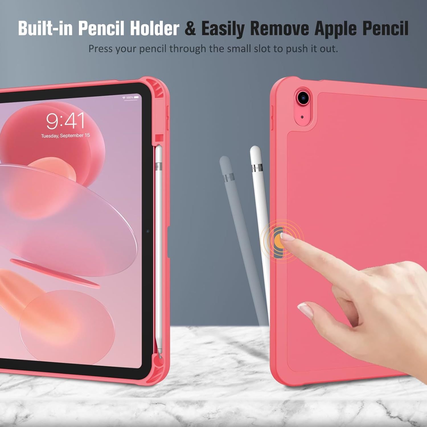 Fintie SlimShell Case for iPad 10th Generation 10.9 Inch Tablet (2022 Release) - Flexible Soft TPU Stand Back Cover with Pencil Holder, Auto Sleep/Wake（）