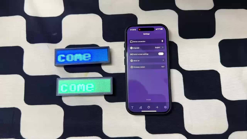 [Portable Signage] Wireless App-Controlled LED Badge with Programming - Rechargeable Scrolling Text/Logo, 48x12 Pixel Dynamic Display for Parties, Trade Shows, Events - Portable Signage Suitable for Restaurants, Shops, Hotels, Gifts