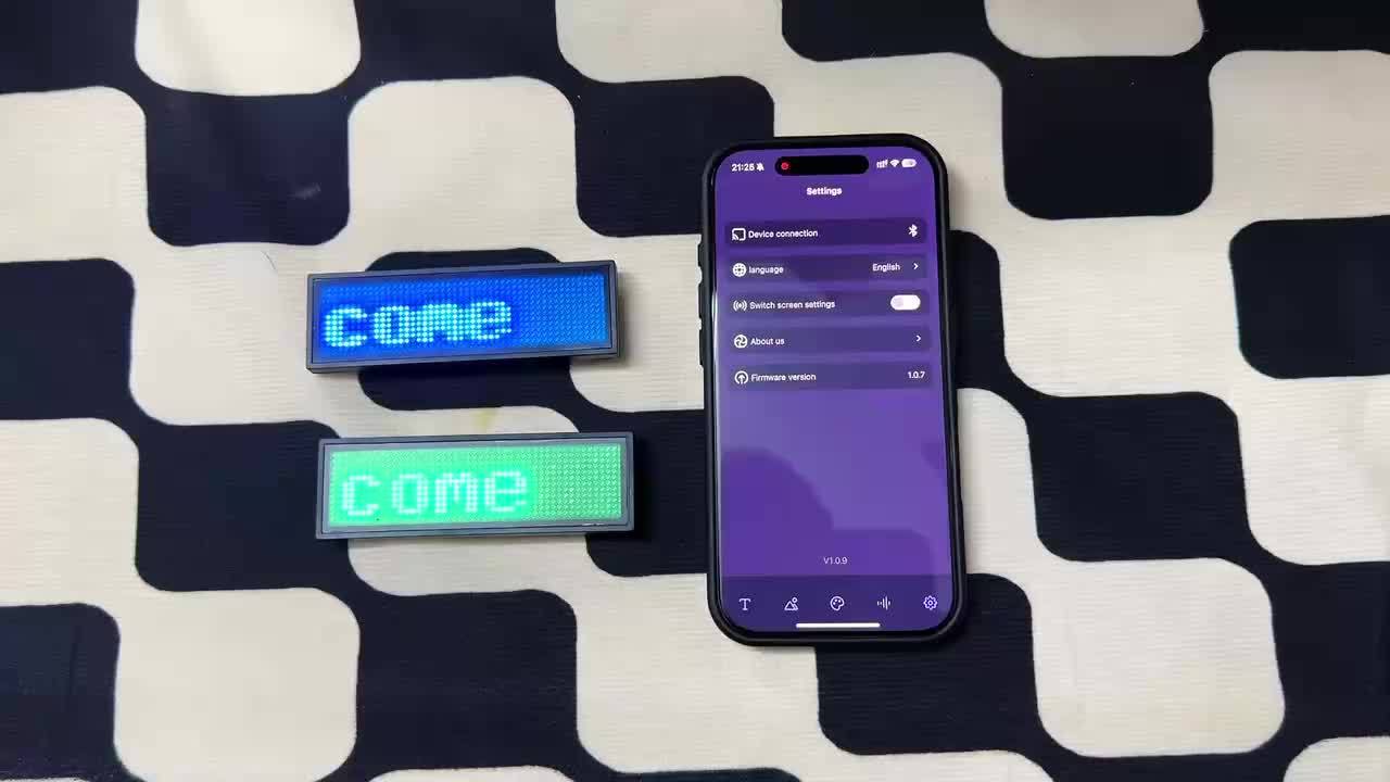 [Portable Signage] Wireless App-Controlled LED Badge with Programming - Rechargeable Scrolling Text/Logo, 48x12 Pixel Dynamic Display for Parties, Trade Shows, Events - Portable Signage Suitable for Restaurants, Shops, Hotels, Gifts
