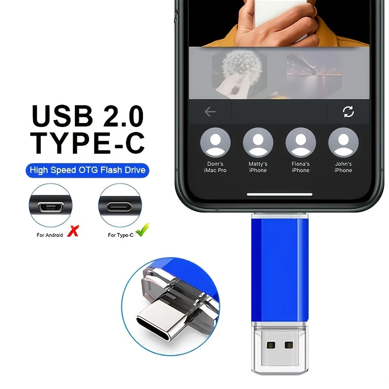 KOOTION USB C Flash Drive 128GB/64GB/32GB | Double C Type High Speed OTG Thumb Drive, 2 in 1 USB 2.0 Dual Interface, Metal Memory Stick, Photo Stick, Suitable for Android Smartphones and Tablet